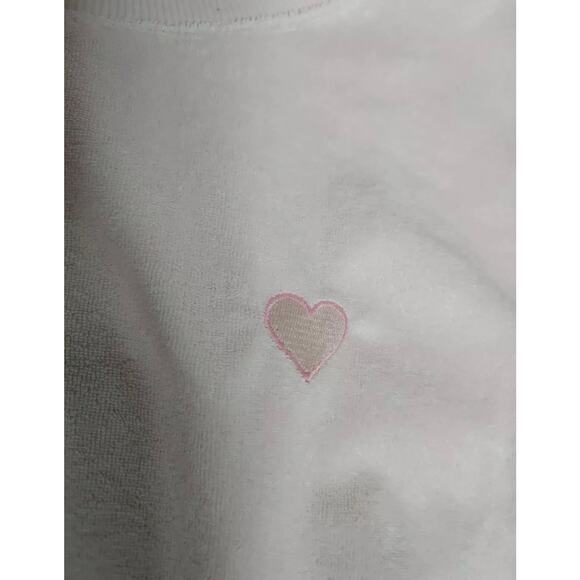 NWT Women’s XS Stoney Clover Lane x Target Pink Cropped Sweatshirt Heart Top - Picture 2 of 7